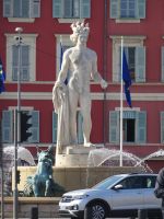 Nizza, Place Massena, Fontaine du Soleil, Apollo-Statue