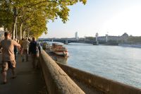 am Ufer der Rhone in Lyon