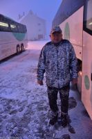 Hurtigruten - MS Polarlys - Lofoten - Stamsund - Dann ist plötzlich das Schneegestöber zurück...und es wird mehr...2 Minuten Outdoor und schon eingeschneit (Ende April!)
