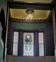 Fenster des Treppenaufganges im Kulturpalast in Targu Mures