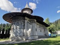 Kloster Voronet, Südseite, leider hat hier das Wetter die meisten Malereien zerstört