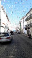 Die geschmückten Straßen für das Fest „Sanjoaninas“