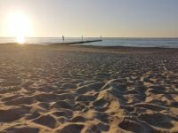 der Sonnenuntergang am Ostseestrand