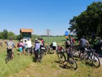 Informationsstände entlang des Fahrradweges