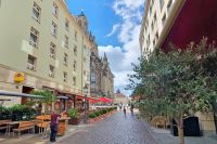 Münzgasse in Dresden zwischen Elbe und Frauenkirche