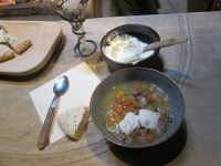 Lammsuppe als Imbiss im Wikingermuseum