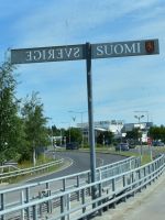 Grenze zwischen Finnland und Schweden - Zeitzonengrenze