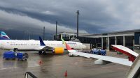Berlin-Brandenburg Flughafen bei Starkregen