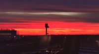 Morgenrot am Flughafen Leipzig