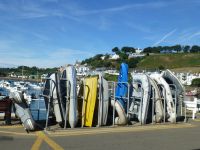 Parkplatz für die Schlauchboote – platzsparend