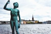 Am Stadshuset - Blick nach Riddarholmen