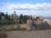 Blick zur Stadtmauer der Alhambra