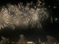 Silvesterfeier in Festival-City mit Skyline-Blick