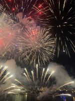 Silvesterfeier in Festival-City mit Skyline-Blick