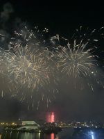 Silvesterfeier in Festival-City mit Skyline-Blick