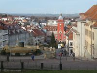 Blick auf das Rathaus von Gotha und Marktplatz