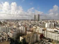Blick auf Casablanca vom Restaurant im obersten Stockwerk
