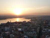 Blick vom Galata Turm am Abend