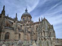 Neue Kathedrale von Salamanca vom Dach der alten Kathedrale von Salamanca