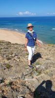 Reisebegleitung Ria am Strand von Monte Clerigo