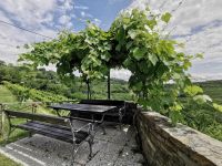 Gemütliches Plätzchen mit Blick auf Smartno im Weingut Sosolic