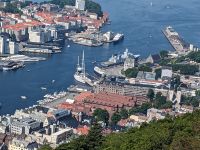 Blick vom Fløien, dem Hausberg Bergens