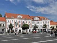 Schöne Häuser auf dem Markt in Vilnius