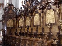 Detail des Spätbarocken Chorgestühls in Zwiefalten