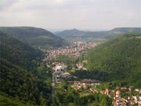 Blick von Schloss Lichtenstein auf Reutlingen