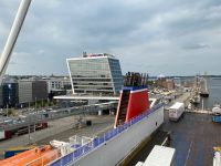 Wie sind an Bord! Blick auf den Schwedenkai