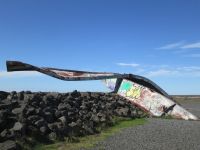 Rest der Brücke nach dem Vulkanausbruch