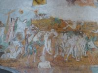 Das Fresko in der Kirche zeigt das Jüngste Gericht.