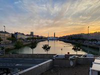 Sonnenuntergang aus dem Hotelzimmer gesehen