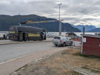 an der Fjordfähre in Richtung Tromsø