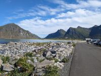 am Strand von Flakstadt zur Mittagspause