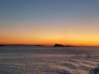 Sonnenuntergang bei der Rückfahrt von Jersey nach Saint Malo 