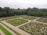 Die Führung durch das Schloß Het Loo: Blick auf den Garten von der Dachterrasse