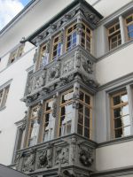 St. Gallen: reich verzierte Erker prägen das Stadtbild