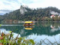 Ein Pletnaboot auf dem Bleder See