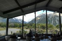 Blick vom Hotel Hermitage zum Mount Cook Massiv