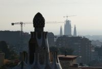 Blick zur Baustelle der Sagrada Familia
