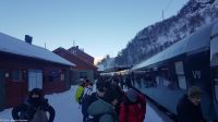 Myrdal (866 m) auf der Hardangervidda - Umsteigen von der Bergensbane in die Flåmsbane 