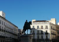 Puerta del Sol, die Staue des Carlos des III., Madrid