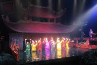 Wasserpuppentheater - Künstler im Hintergrund, Hanoi