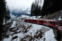 Die Fahrt führt von 2253 m auf 1014 m nach Poschiavo 