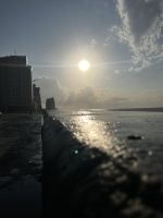 Kuba, Havanna, Sonnenuntergang auf der Strandpromenade