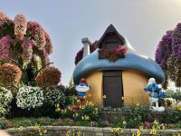 Dubai, Miracle Garden, zu Besuch bei Papa- Schlumpf