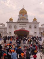 Der Sikh-Tempel von Außen in Neu Delhi, Indien
