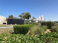 Abu Dhabi, Eindrücke vor dem Louvre -Museum auf die Baustelle der Kulturinsel