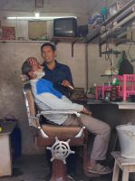 Barbershop in Jojowar, Rajesthan - Indien